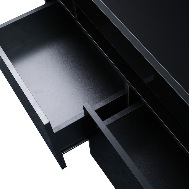 62.99" TV Stand with LED Lights, Two Drawers and Open Shelves for TVs Up to 60"