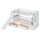 preview thumbnail 6 of 12, Twin Over Twin Bunk Bed with Desk, Drawers, Storage Staircase, Slide