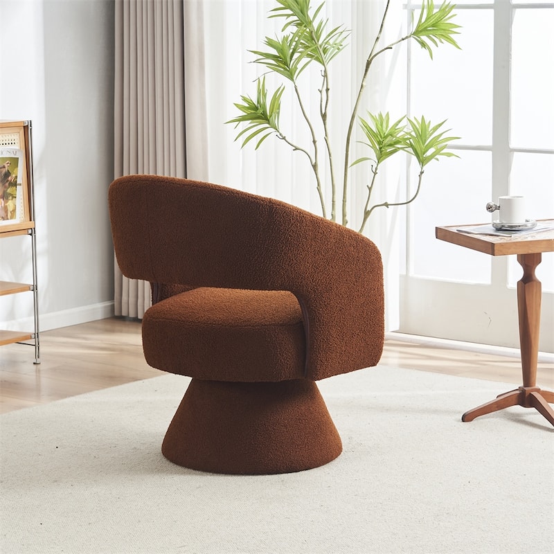 Swivel Accent Chair Armchair,Round Barrel Chair in Fabric,velvet