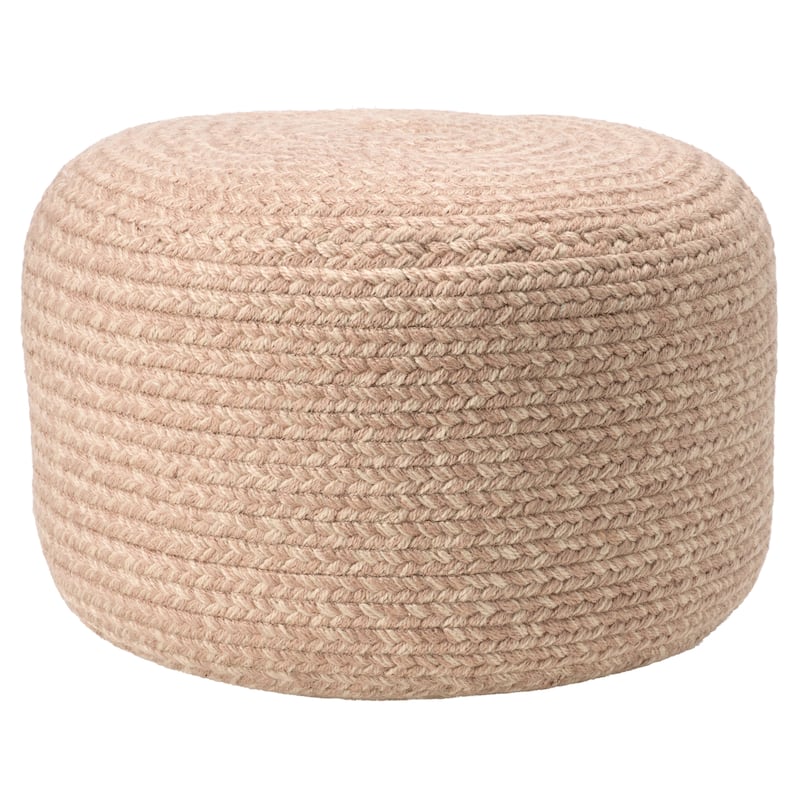 Jaipur Living Saba Solar Round Indoor/Outdoor Polyester Pouf Ottoman/Foot Stool - 18"X18"X12"