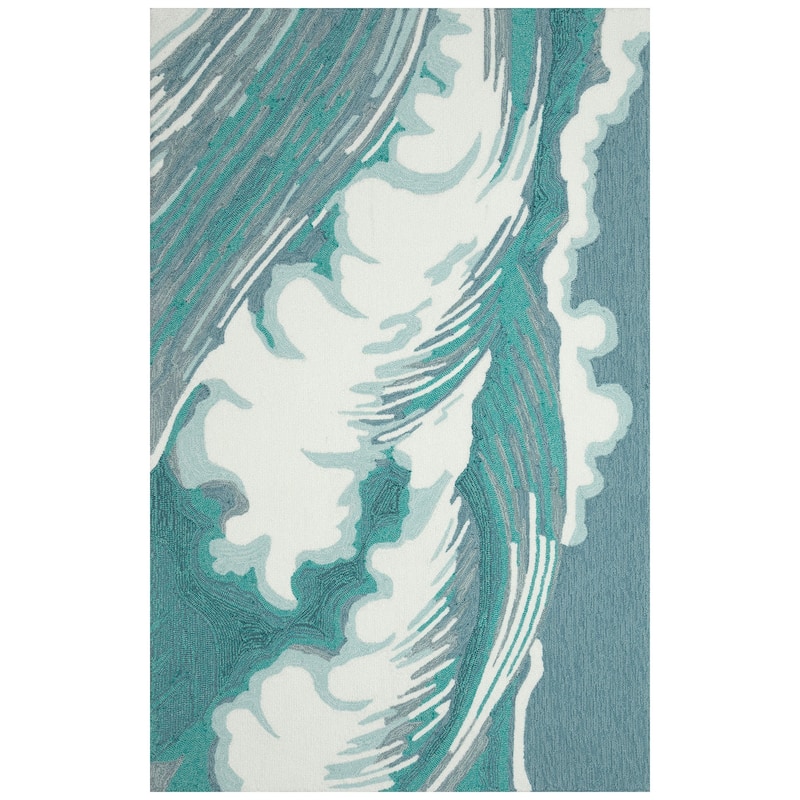 Liora Manne Capri Wave Indoor/Outdoor Area Rug - 3'6" x 5'6" - Aqua