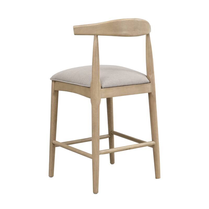 Roomfitters Counter Stool Set of 2, Upholstered Bar Chair with Wooden Frame for Kitchen Island