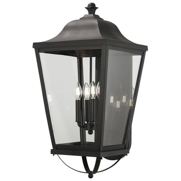 slide 2 of 4, The Great Outdoors 73284 Savannah 4 Light 29" Tall Outdoor Wall Mount Sand Coal