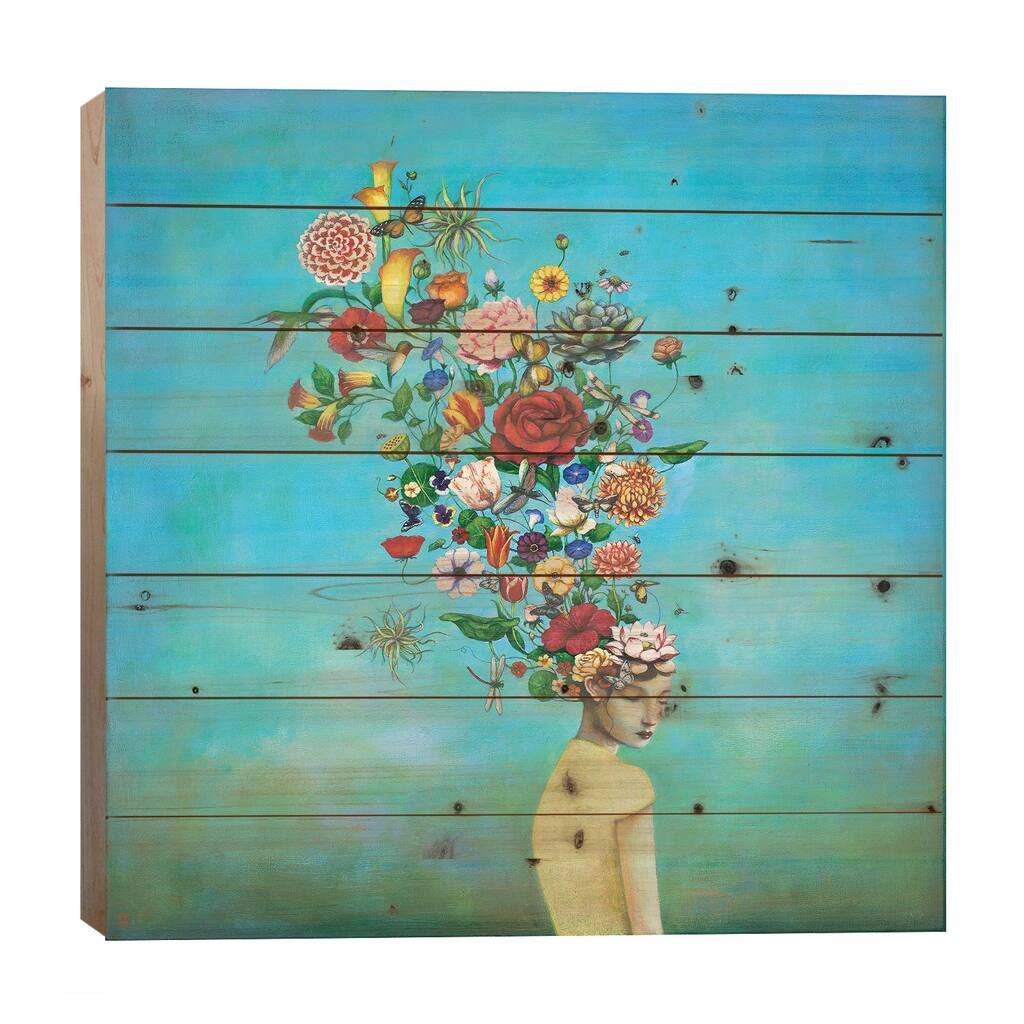 A Mindful Garden Print On Wood by Duy Huynh - Multi-Color