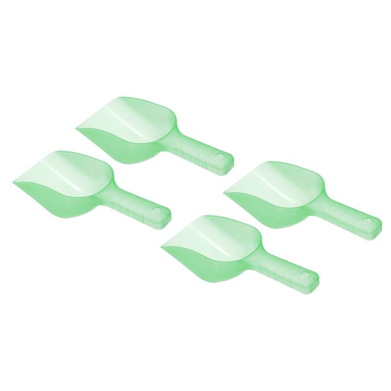 4Pcs Ice Scoop Plastic 5.9x3.3x2.4" Flour Cereal Sugar Shovel Green