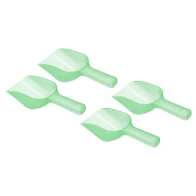 4Pcs Ice Scoop Plastic 5.9x3.3x2.4" Flour Cereal Sugar Shovel Green