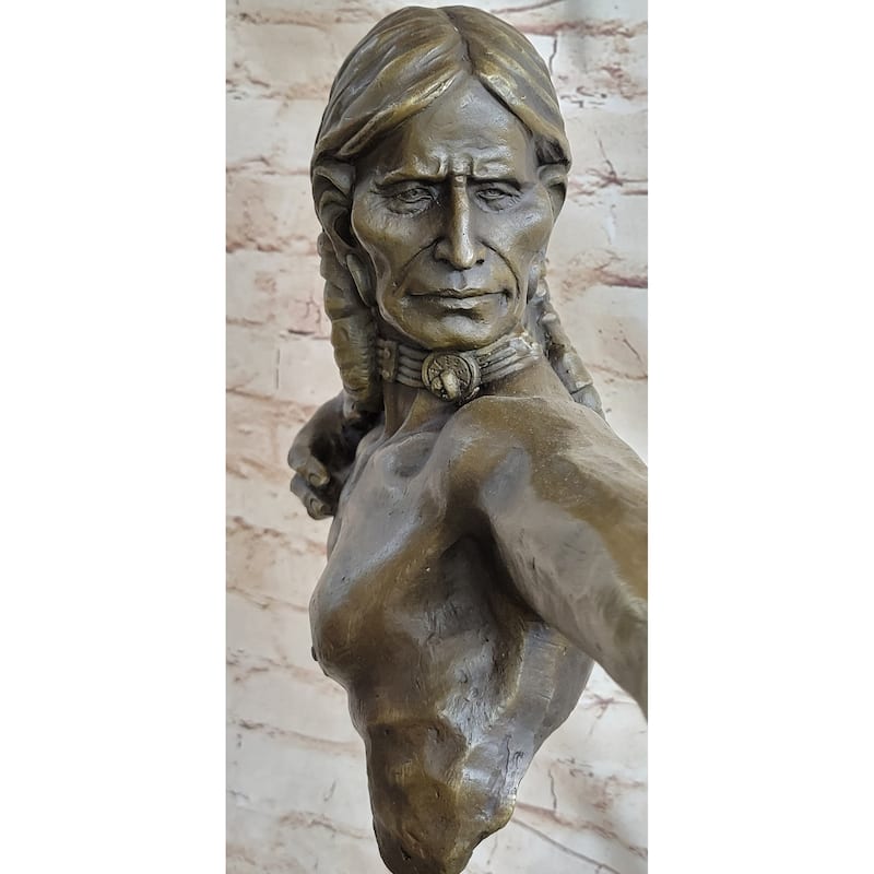 Native American Indian Archer Abstract Bronze Statue Sculpture Figure Mario Nick 33 Inches X 22 Inches