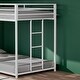 preview thumbnail 12 of 15, Classic Twin over Twin Square Metal Bunk Bed With Exchangeable Ladder and Sturdy Construction