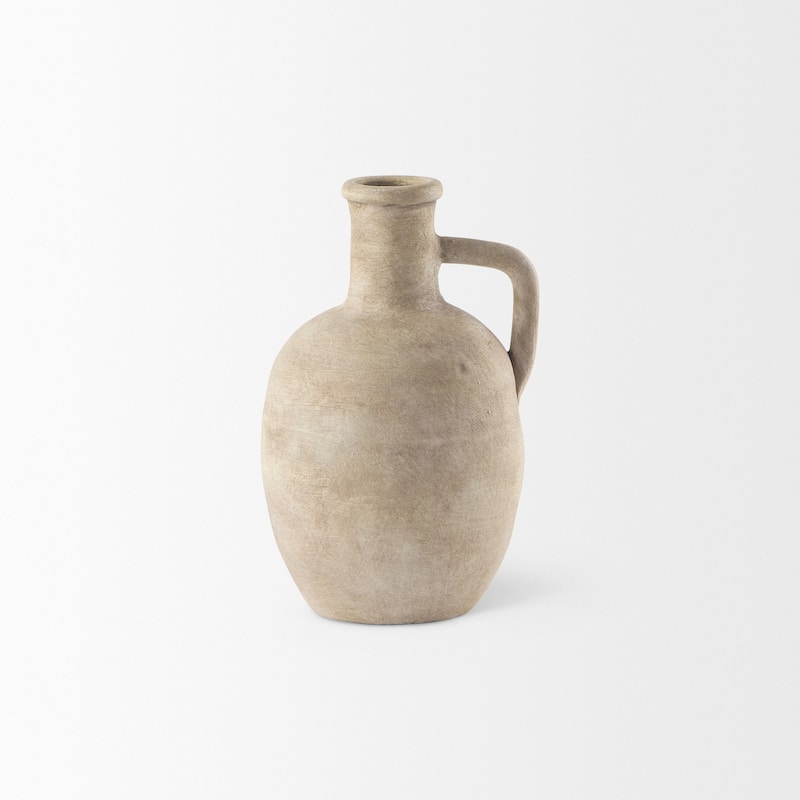 Zenni Warm Beige Ceramic Vase (12")