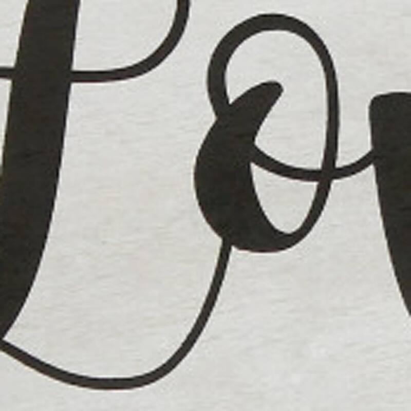 HomeRoots 14" Gray And Black Love Round Serving Tray With Handles - 13.75 in. x 1.65 in. x 13.75 in.