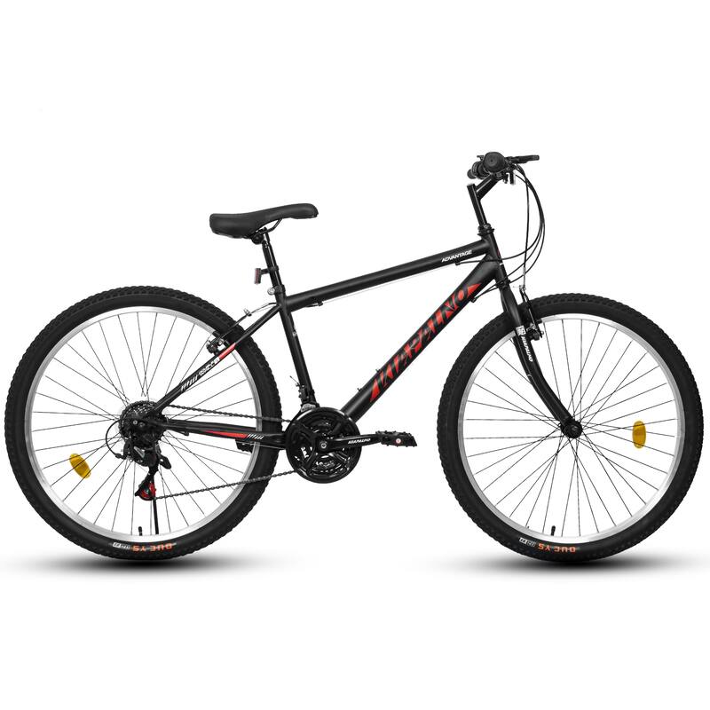 Unisex Mountain Bike - Carbon Steel Frame, Multiple Speeds, Dual V-Brake - 21