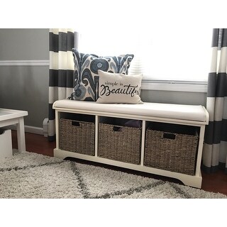 lonan white storage bench