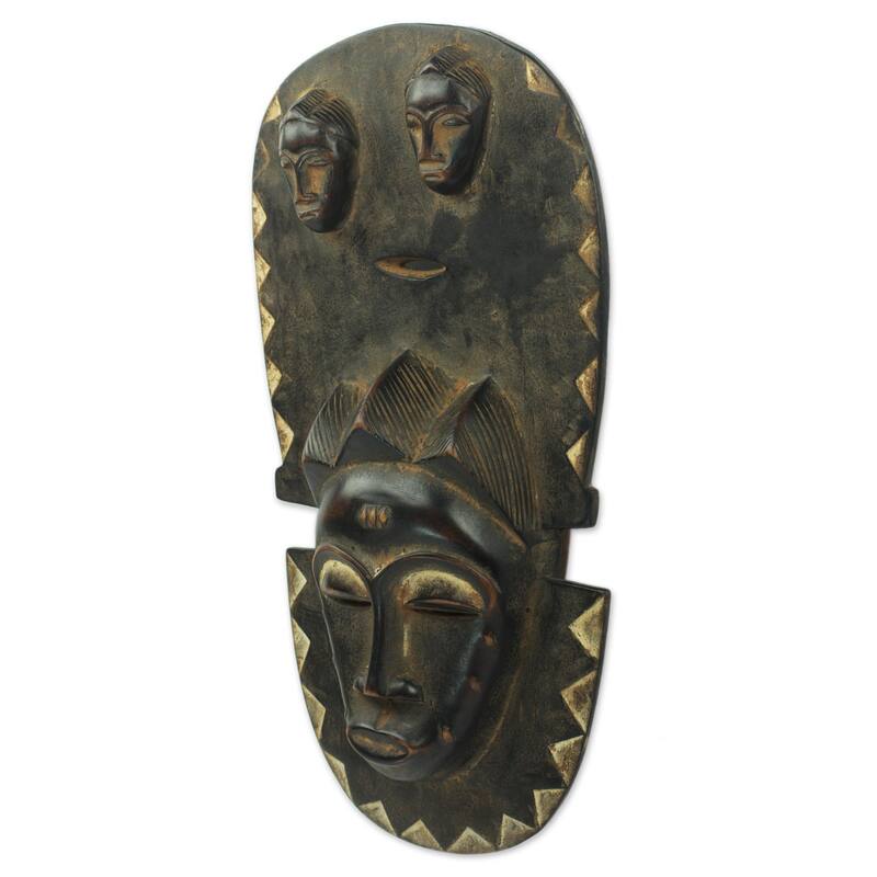 Novica Handmade Baule Legacy African Wood Mask