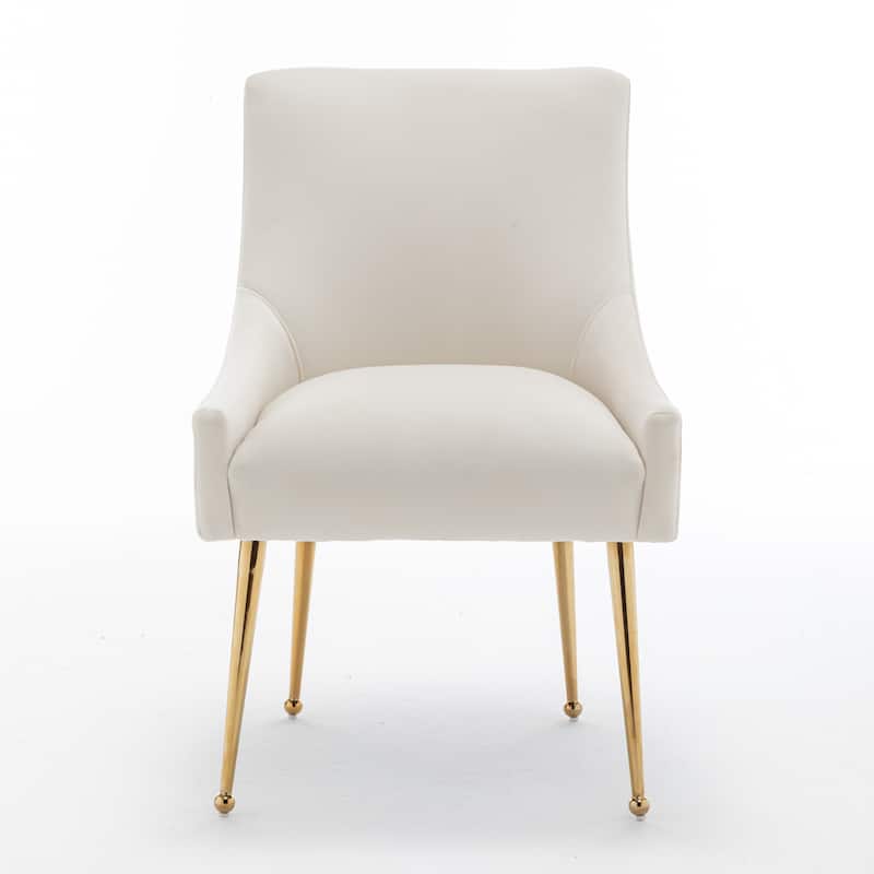 SEYNAR Velvet Upholstered Dining Chair Set of 2, Modern Glam Armless Side Chair