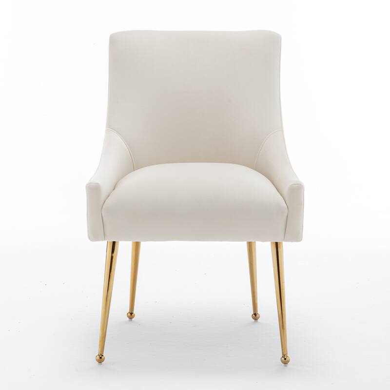 SEYNAR Velvet Upholstered Dining Chair Set of 4, Modern Glam Armless Side Chair
