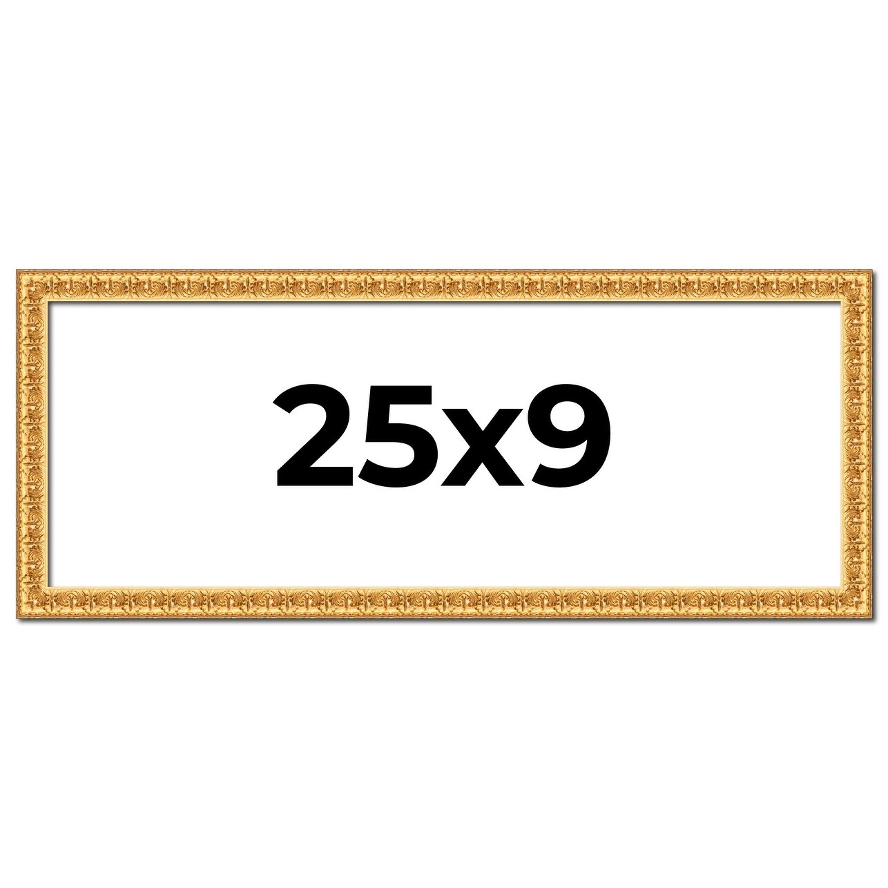 25x9 Frame Gold Real Wood Picture Frame Width 1 inches | Interior