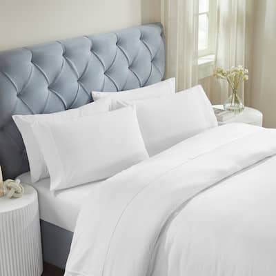 Superior Brandon Cotton Three-Line Embroidered Bed Sheet Set