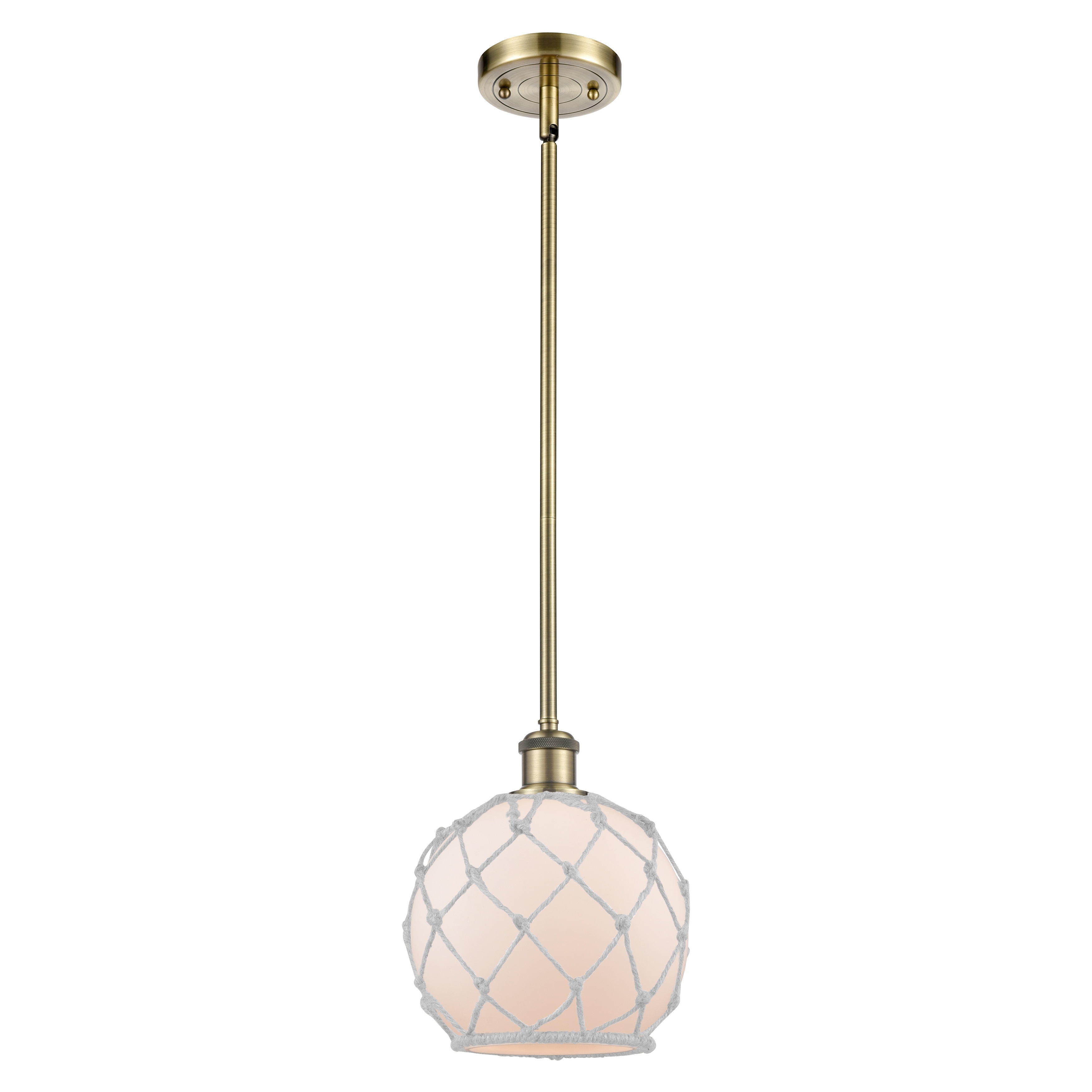 Innovations Lighting Endless Possibilities Ballston - Farmhouse Rope - 1 Light 8" Stem Hung Mini Pendant