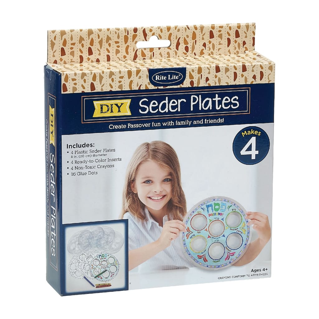 Set of 4 Do it Yourself Passover Seder Plates 8"