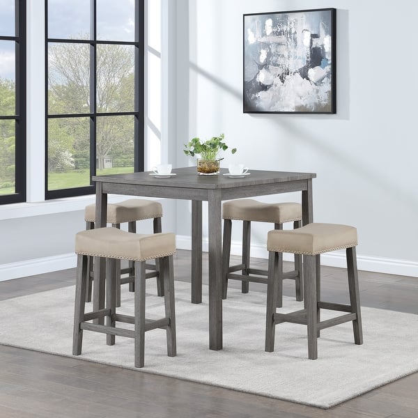 slide 2 of 13, Celina 5-Piece Counter Height Set Antique Grey