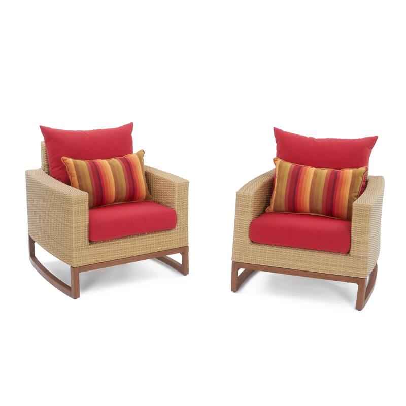 Mili 5 Piece Sunbrella Outdoor Patio Club Chair & Ottoman Set