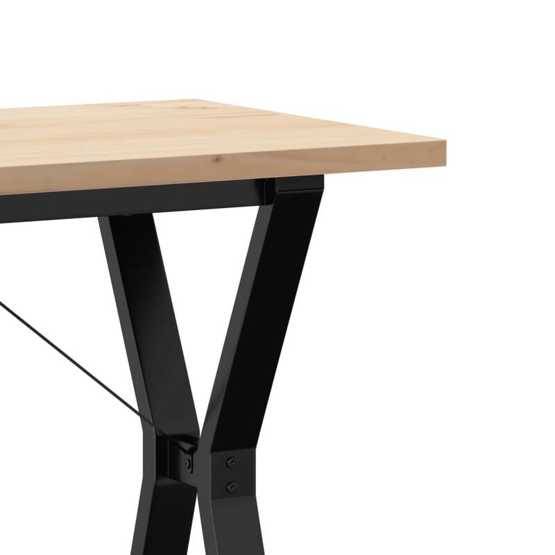 vidaXL Dining Table O-Frame Side Accent Coffee Table Solid Wood Pine and Steel