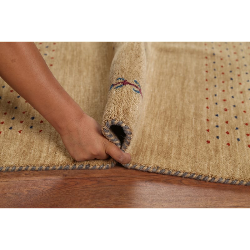 Tribal Gabbeh Indian Accent Rug Handmade Wool Carpet - 3'11"x 5'10"