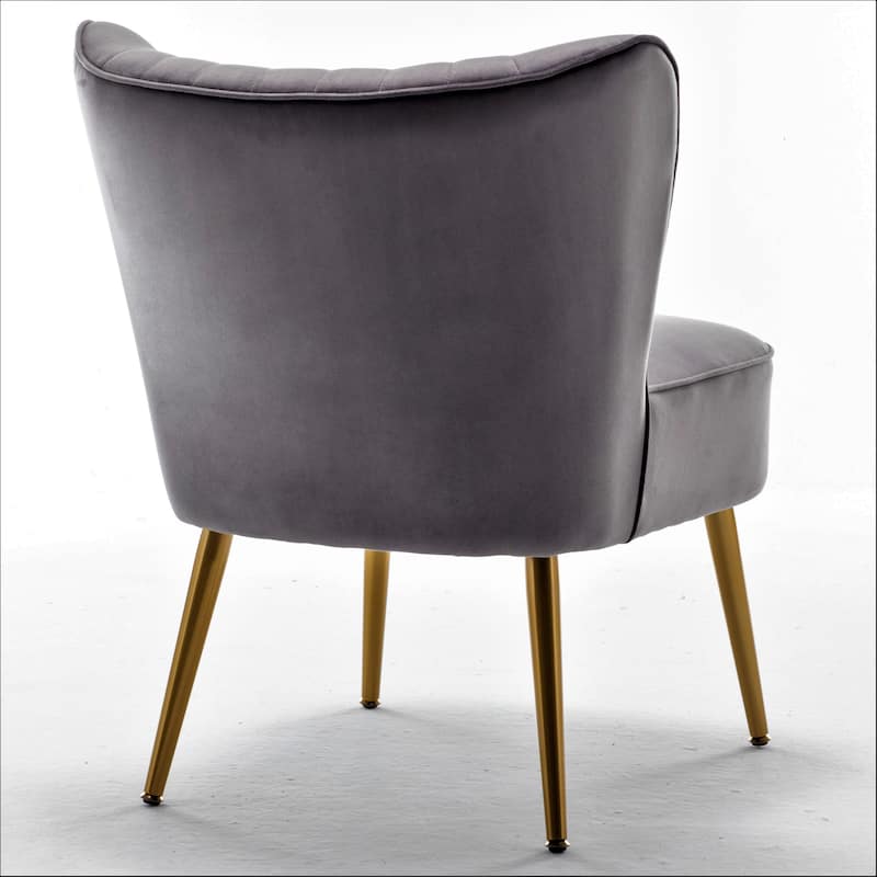 Sauter 23.2" Wide Mid-Century Modern Microfiber Accent Chair with Metal Leg