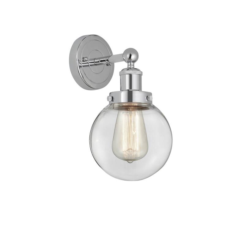 Innovations Lighting 616-1W-10-7 Beacon Sconce Beacon 10" Tall Wall - Polished Chrome / Clear