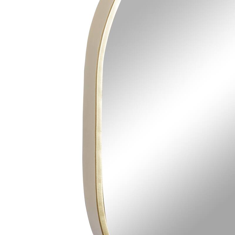 Wooden Handmade Varying Shapes Wall Mirror with Ring Top - Set of 3 Gold - Roche River Decor