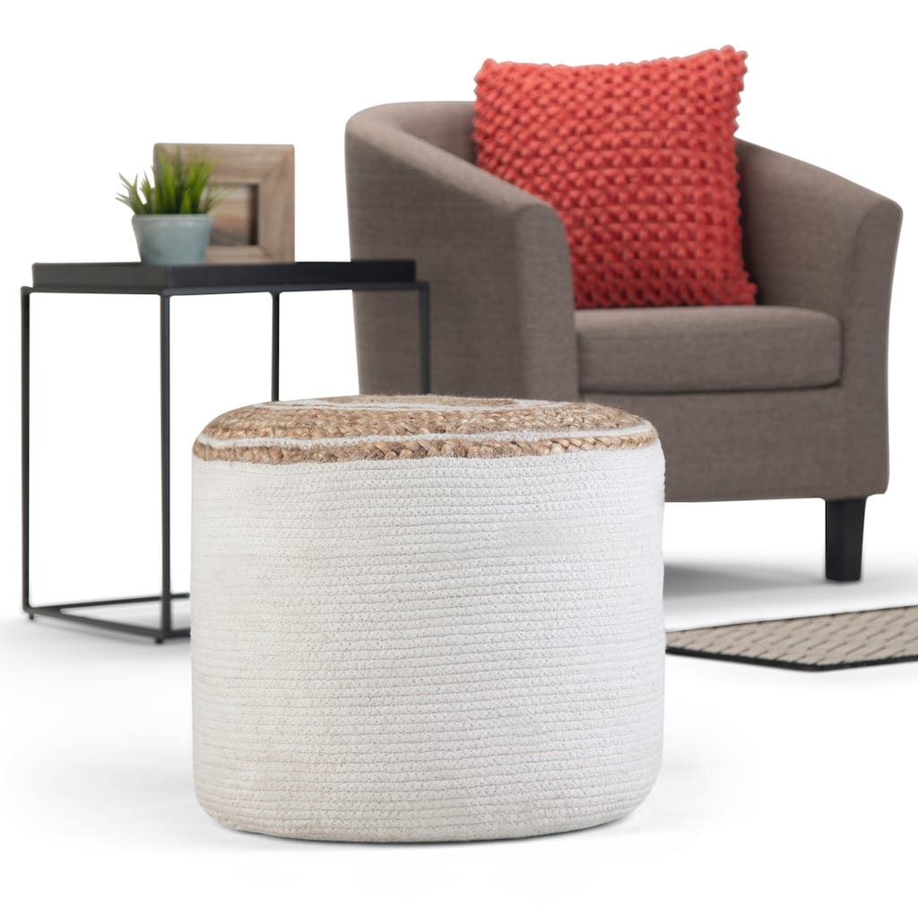 WYNDENHALL Winslet Round Braided Pouf