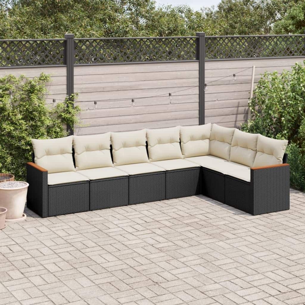 vidaXL Garden Sofa Set Black - 24.4 x 24.4 x 27.2