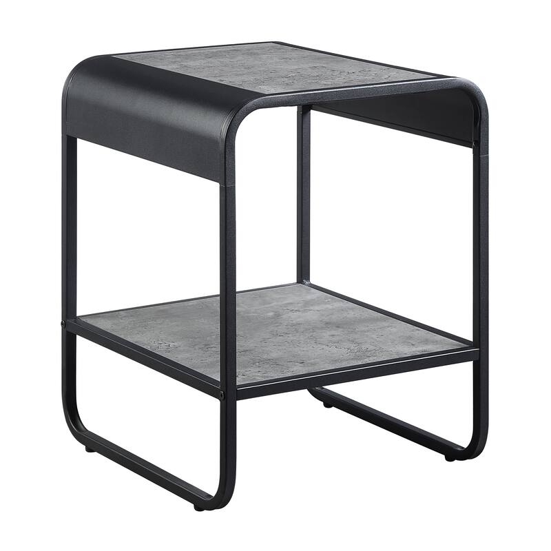 ACME Raziela End Table in Concrete Gray and Black
