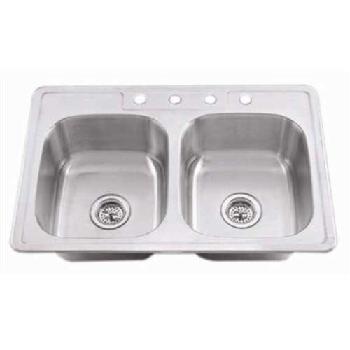 Proflo Pfsr3321653 33 Double Bowl Stainless Steel Kitchen Sink Proflo Pfsr3321653 33 Double Bowl Stainless Steel Kitchen Sink With 50 Basin