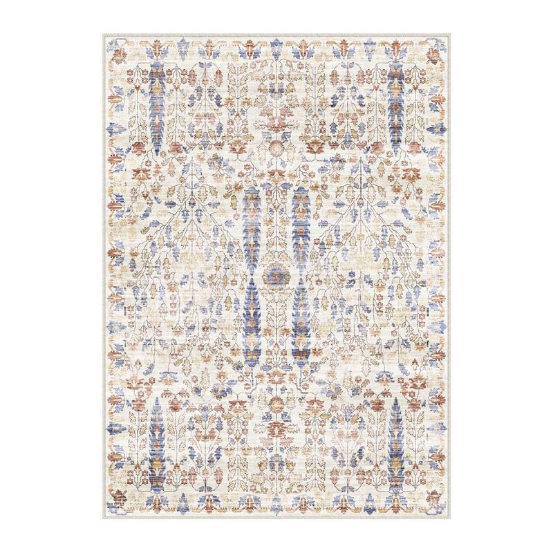HomeRoots Floral Medallion Modern Rectangle Area Rug