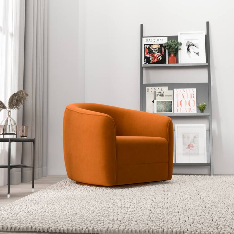 Lantern Mid-Century Modern Round Back Swivel Chair