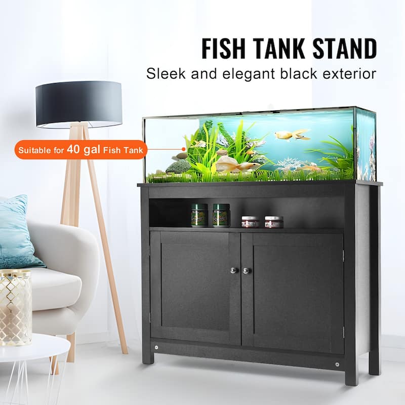 Aquarium Stand Reptile Tank Stand with Storage, Cabinet and Hardware Kit
