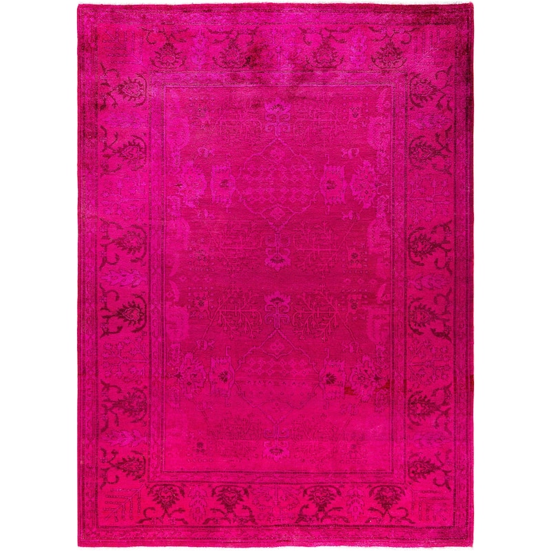 Overdyed One-of-a-Kind Hand-Knotted Area Rug - Pink - 6' 4" x 8' 7"