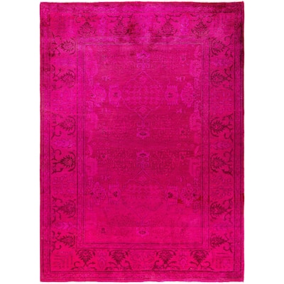 Overdyed One-of-a-Kind Hand-Knotted Area Rug - Pink - 6' 4" x 8' 7"