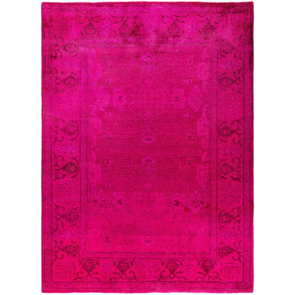 Overdyed One-of-a-Kind Hand-Knotted Area Rug - Pink - 6' 4" x 8' 7"