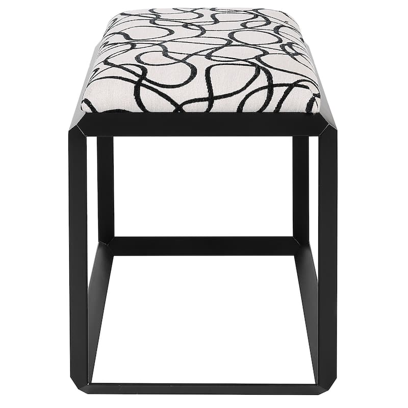Uttermost Curls Gray Small Bench - 24"W x 20"H x 16"D