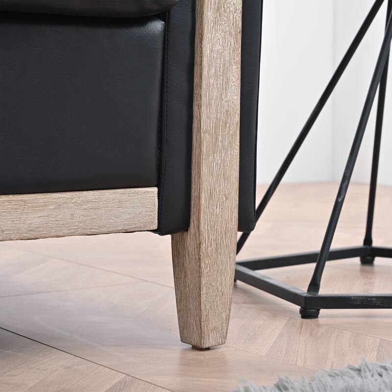 1-Seater Sofa with High-Resilience Sponge, Solid Wood Frame for Small Spaces