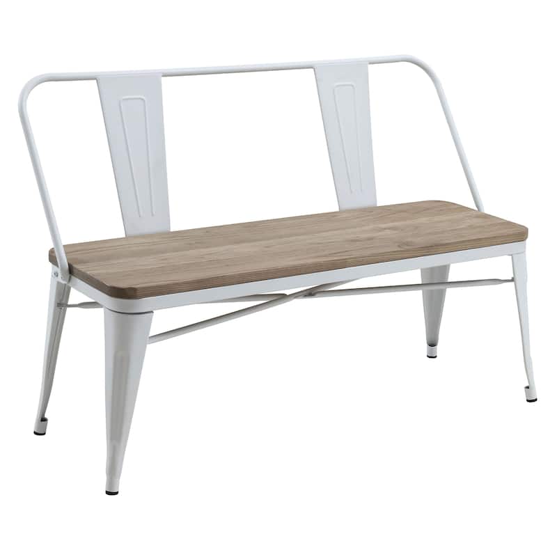 Furniture of America Rish Industrial Metal 47-inch Backed Dining Bench