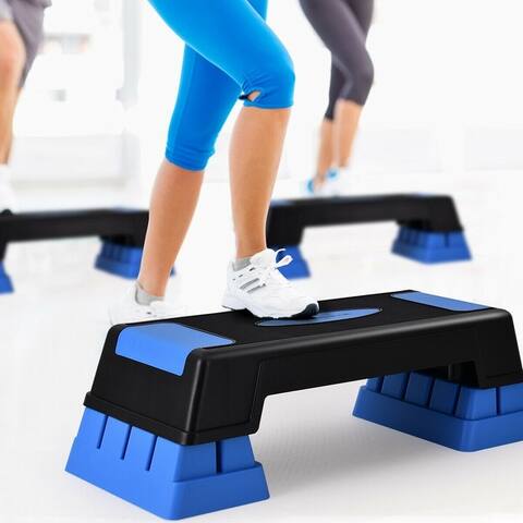 Aerobic Exercise Stepper Trainer with Adjustable Height - 28"-30" x 11" x 5"-9" (L x W x H)