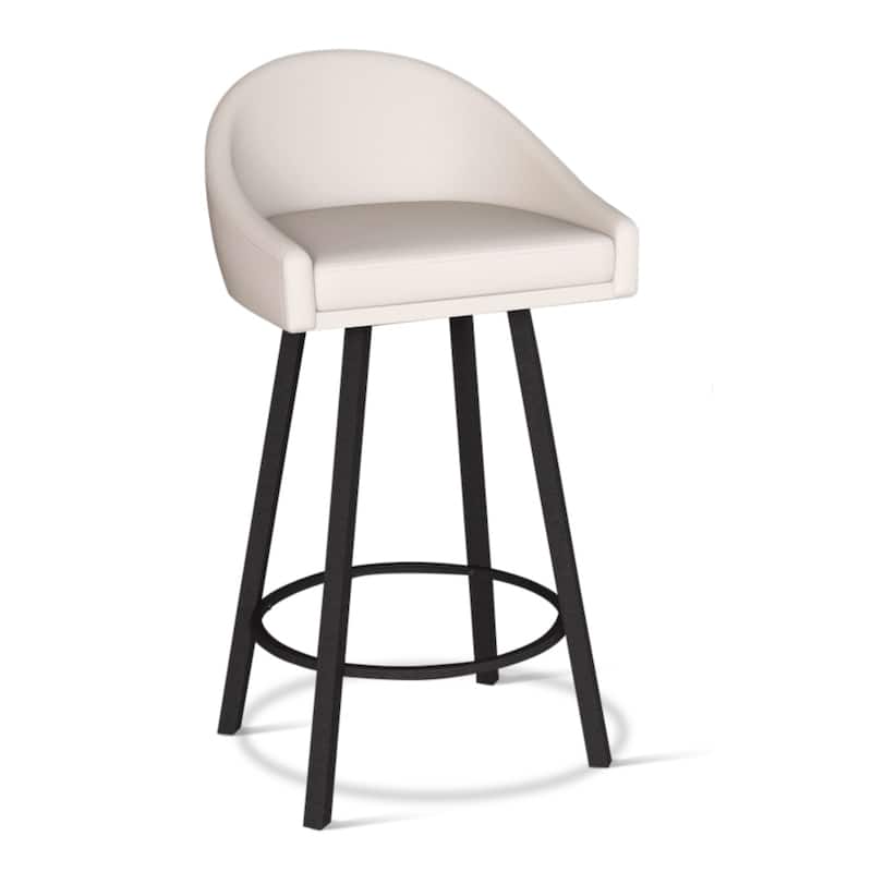 Tempo Furniture Kori Swivel 26" Counterstools/30" Barstools Palladium Gray Powder Coat Finish (Set of 2) by Furnish Theory