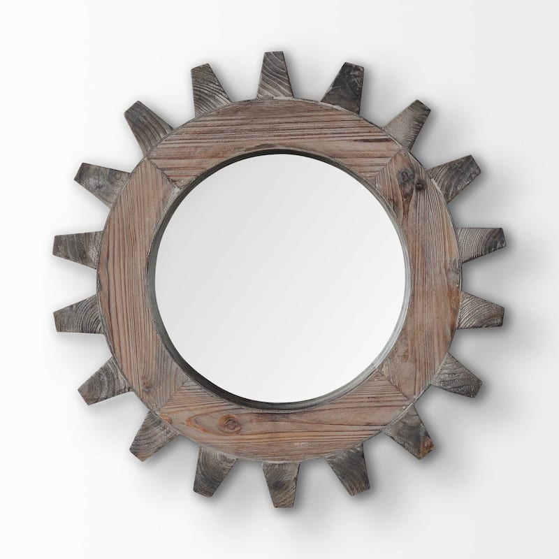 HomeRoots 17" Black Abstract Wood Framed Accent Mirror