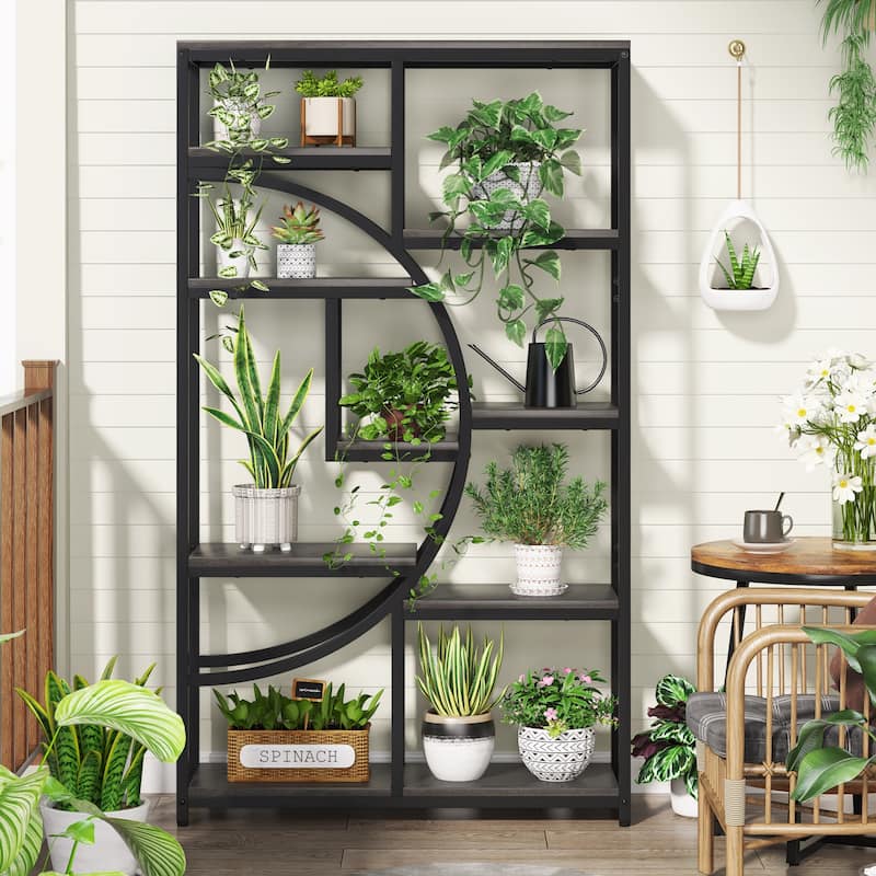Bookshelf 5 Shelf Industrial Etagere Bookcase for Bedroom, Living Room, Home Office