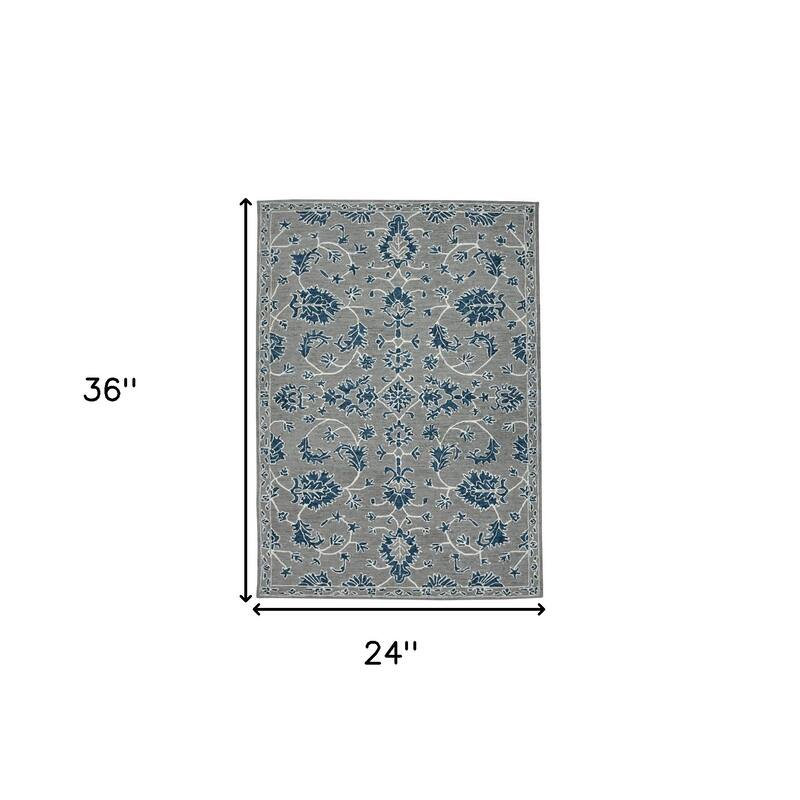 HomeRoots Floral Medallion Traditional Rectangle Area Rug