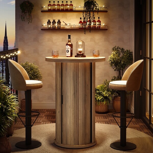 Bar Table, Hidden Storage Cocktail Table, Bistro High Top Pub Unit