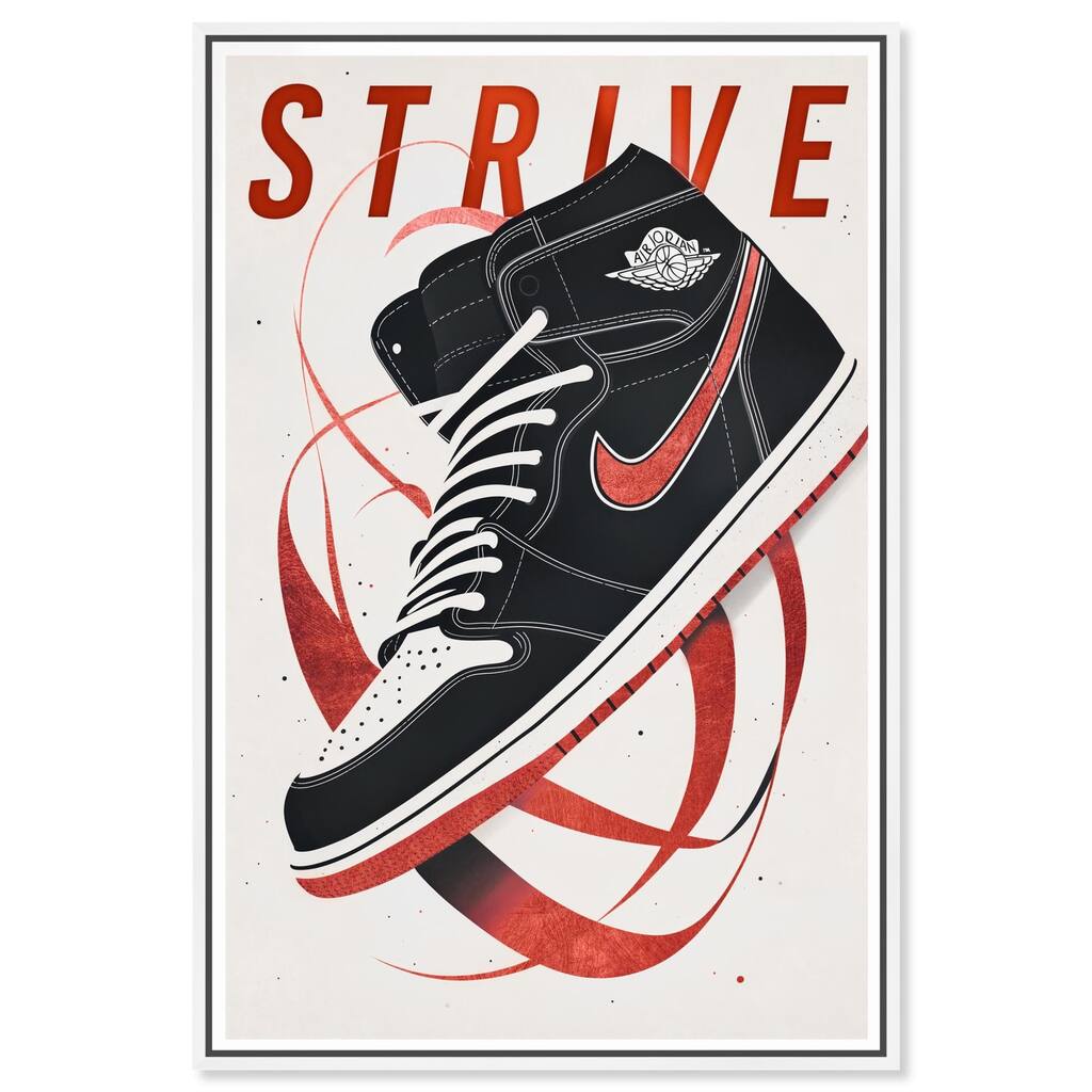 Red Ribbon Sneaker Canvas by Art Remedy